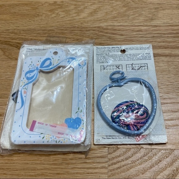 Vintage Cross Stitch Kit Bundle NEW Bucilla Counted Wood Frame Mother House Work - Picture 5 of 5